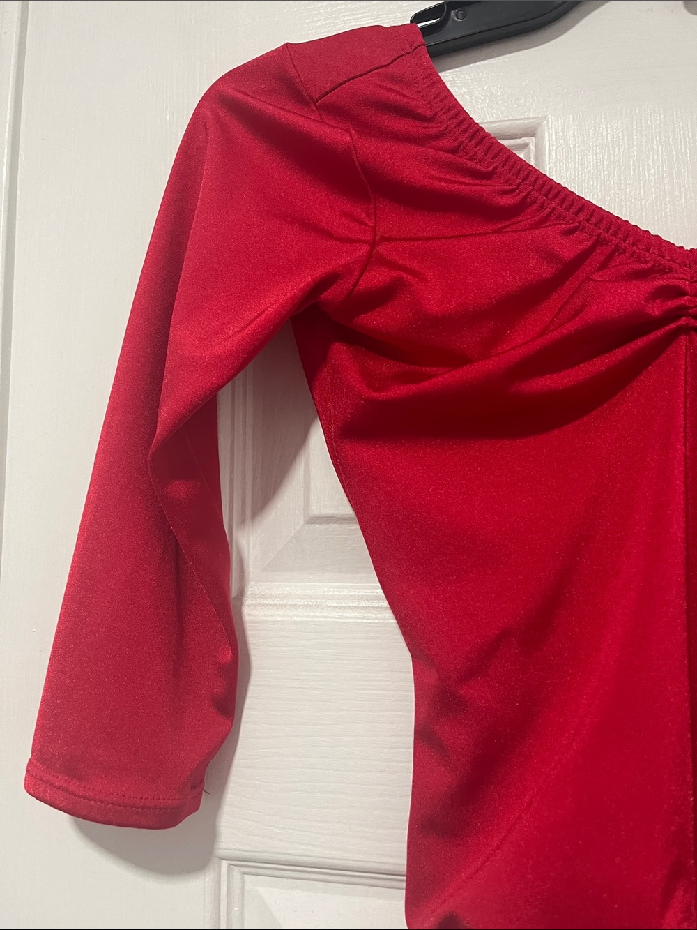 Buntingwear custom red leotard sz XS pinch front, scoop back, front lined - Picture 2 of 6